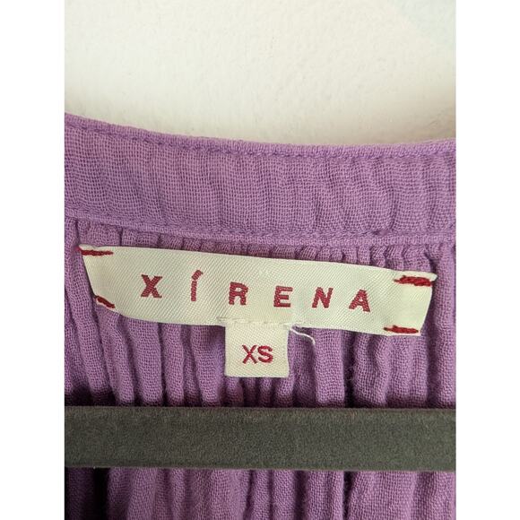 Xirena Top Gauzy Blouse Henley Boho Spring Summer Lightweight Purple Size XS - Picture 9 of 11